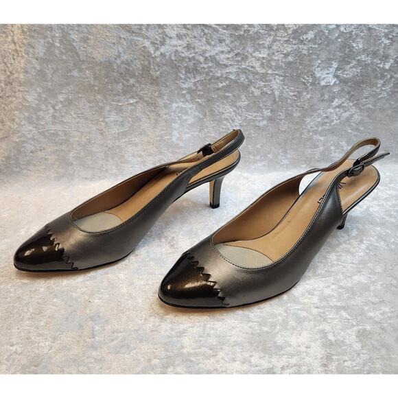 Vaneli Liddy Pewter Nappa/PT Gray Kitten Heels-Size 9.5M - Picture 3 of 10